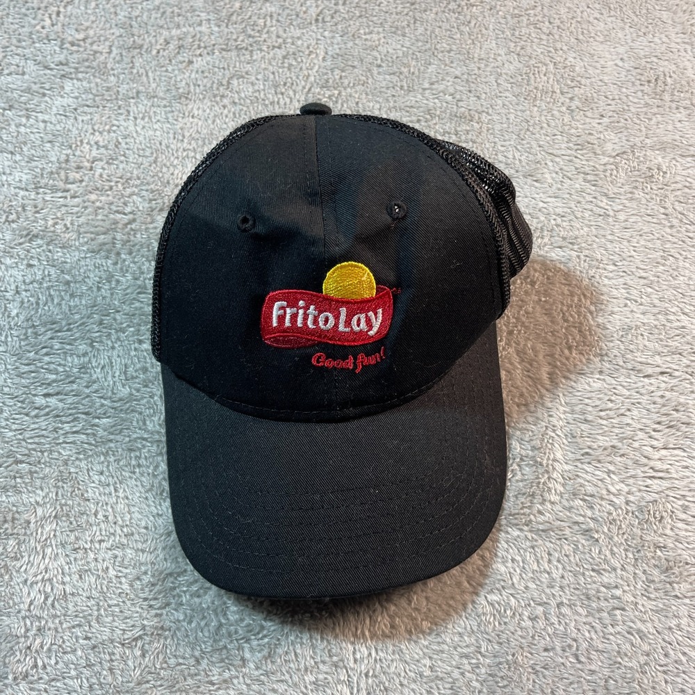 Otto Unisex Trucker Snapback Cap Black Frito Lay Work Uniform Utility‎ Chips OS